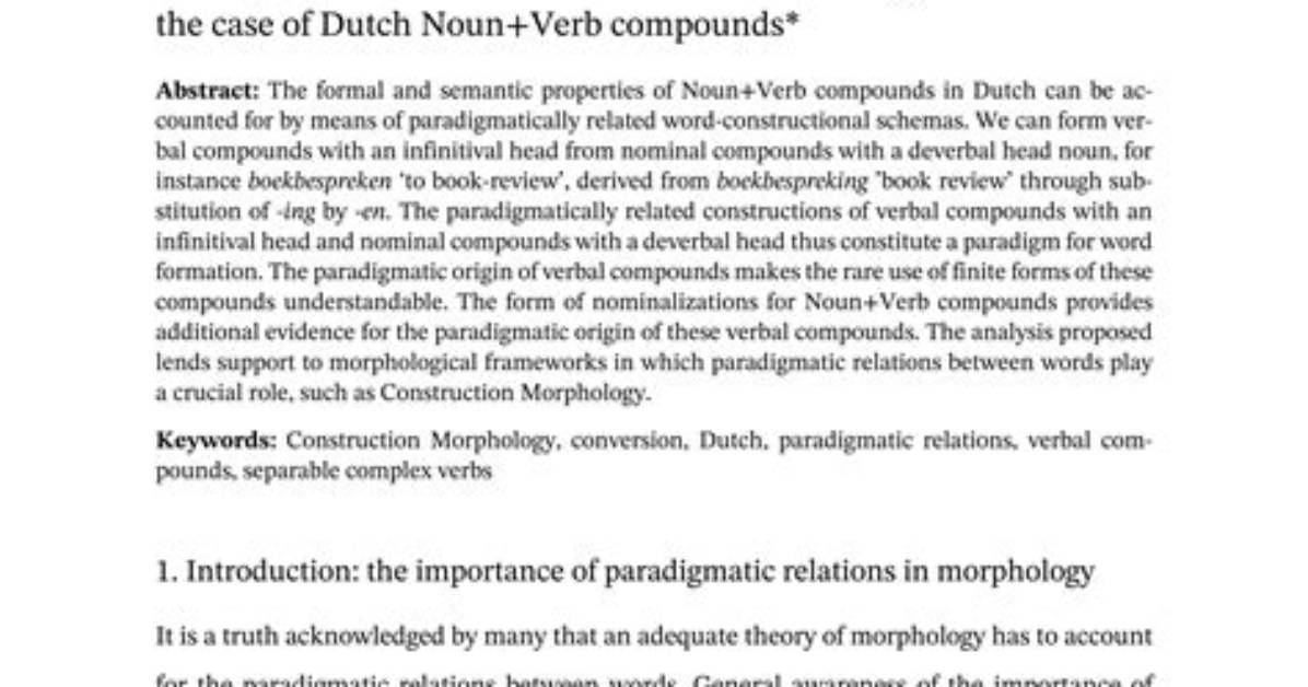 Is Paradigmatically a Word?