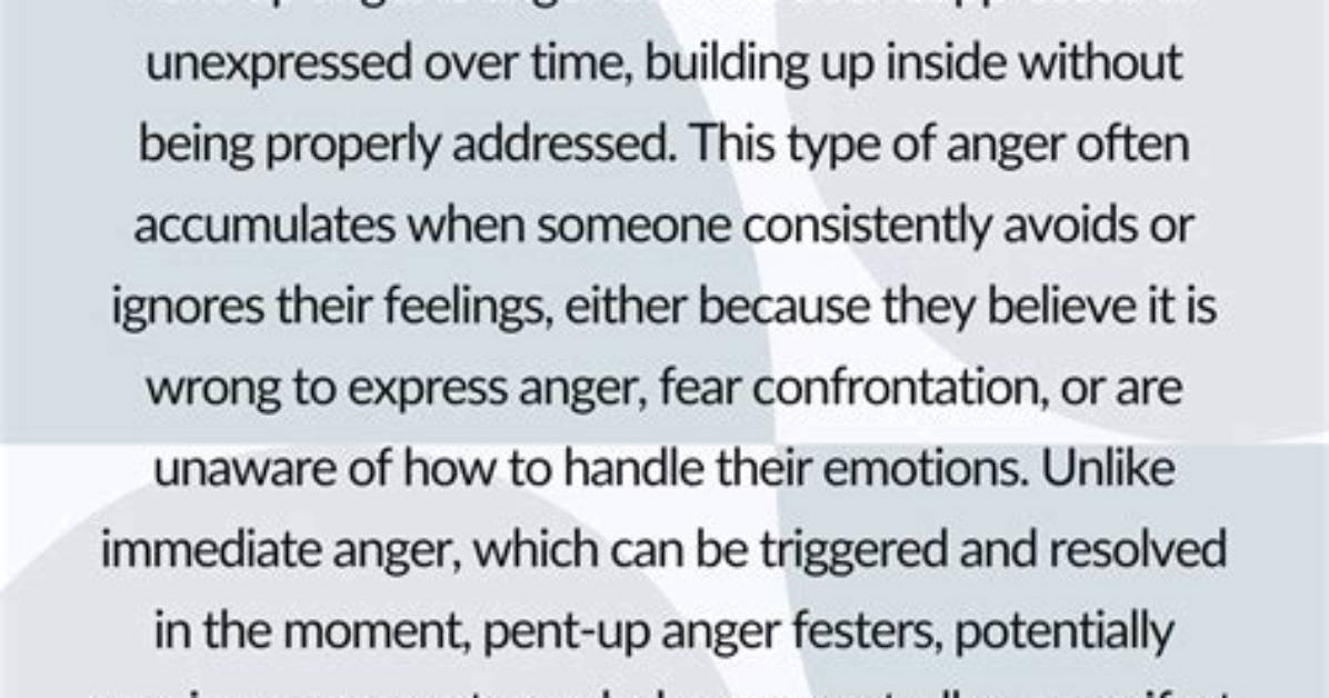 Is Pent up Anger Bad?