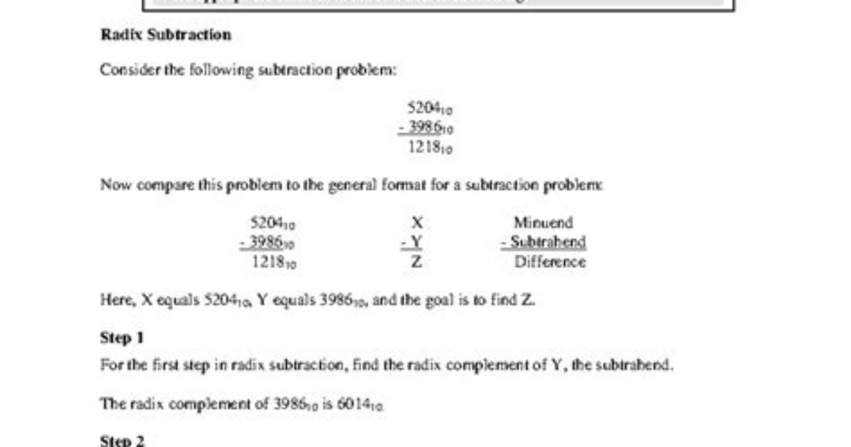 Is Reduced Subtraction