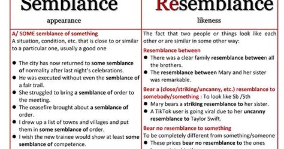 Is Resemblance and Semblance?