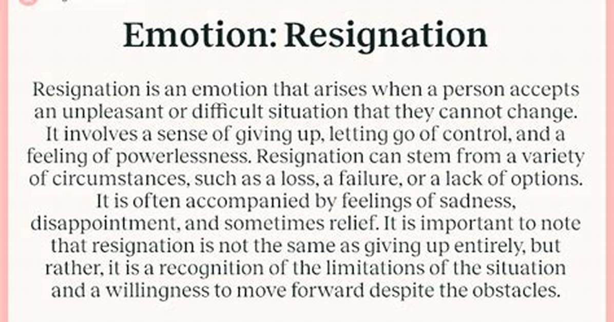 Is Resignation an Emotion
