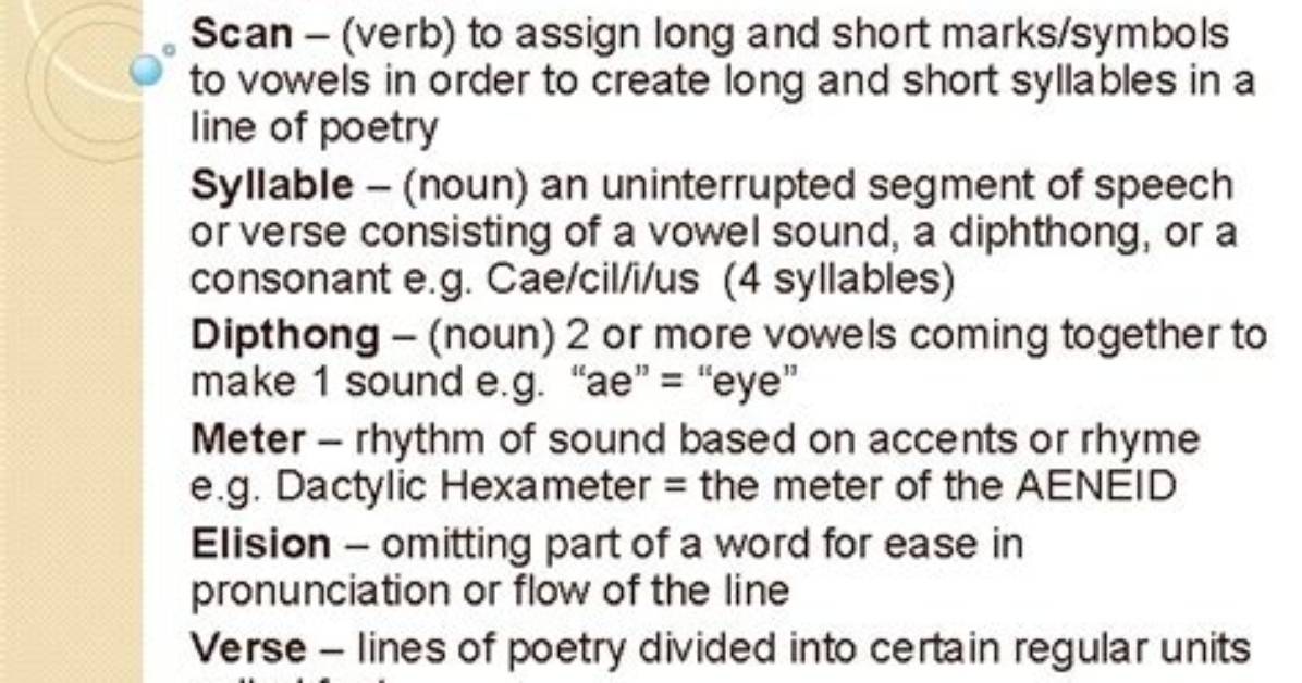 Is Scansion a Verb?
