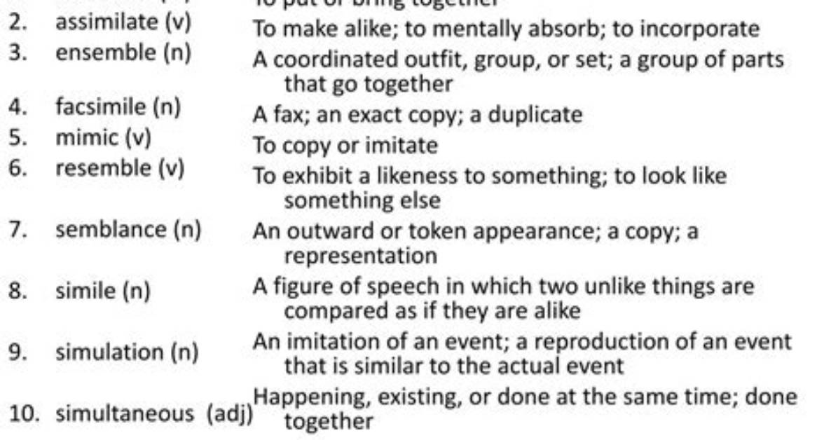 Is Simul a Root Word?