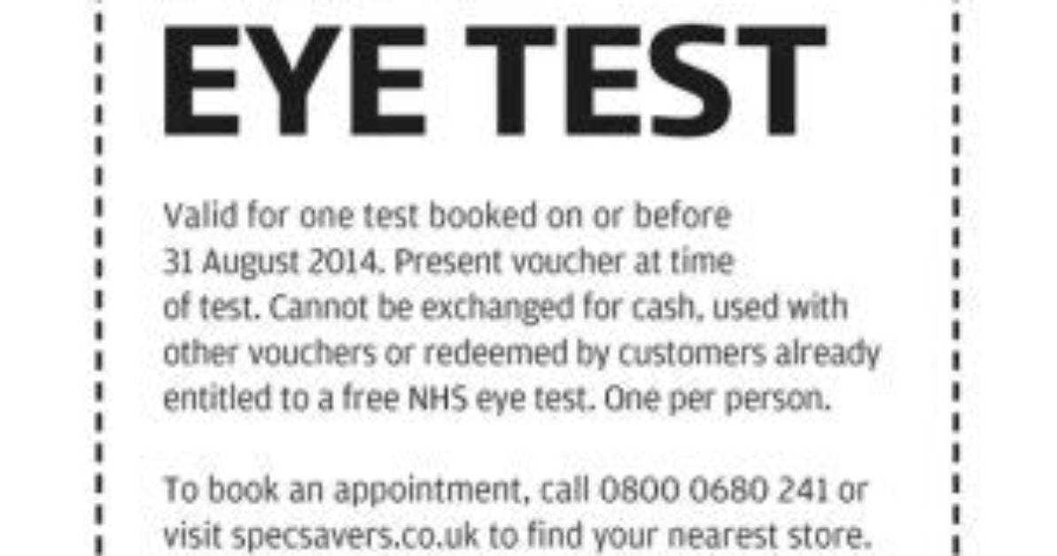 Is Specsavers Eye Test Free?