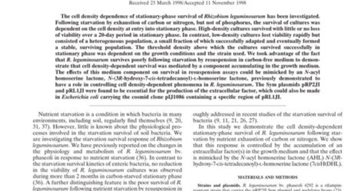 Is Starvation Density Dependent?