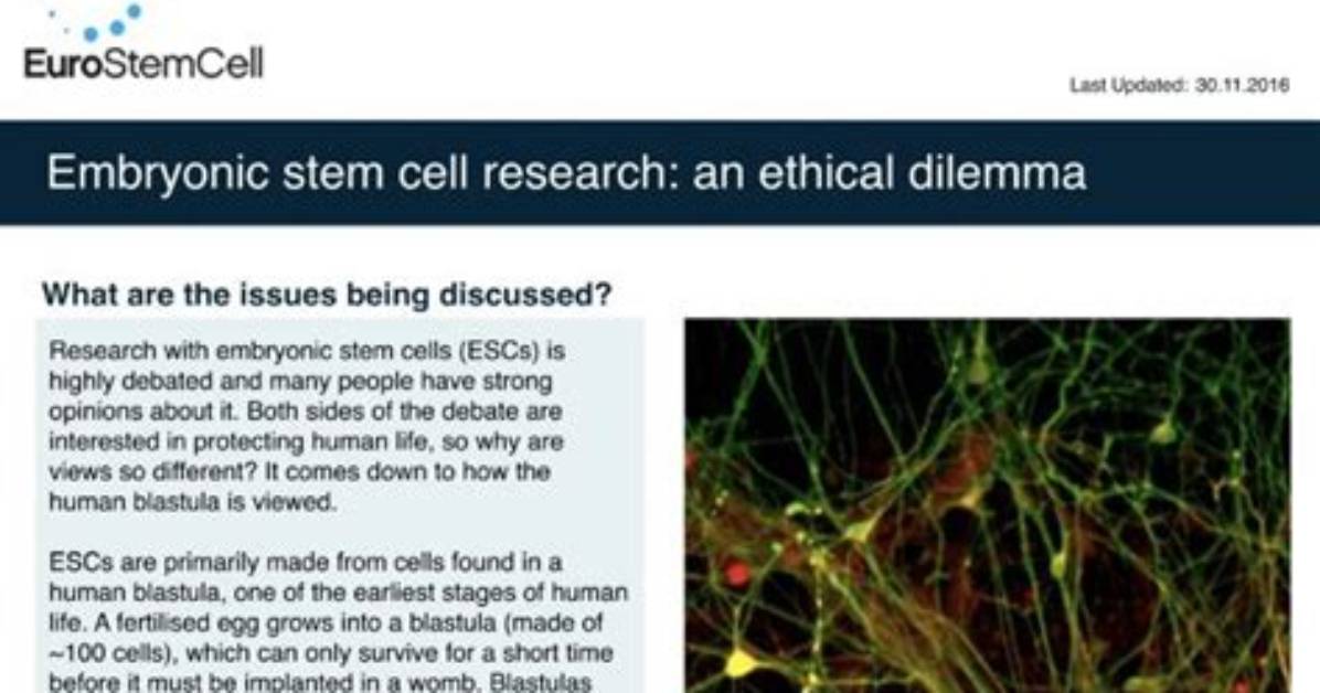 Is Stem Cell Research Ethical