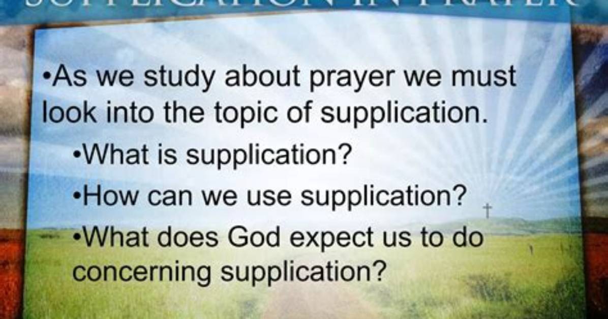Is Supplication a Verb?