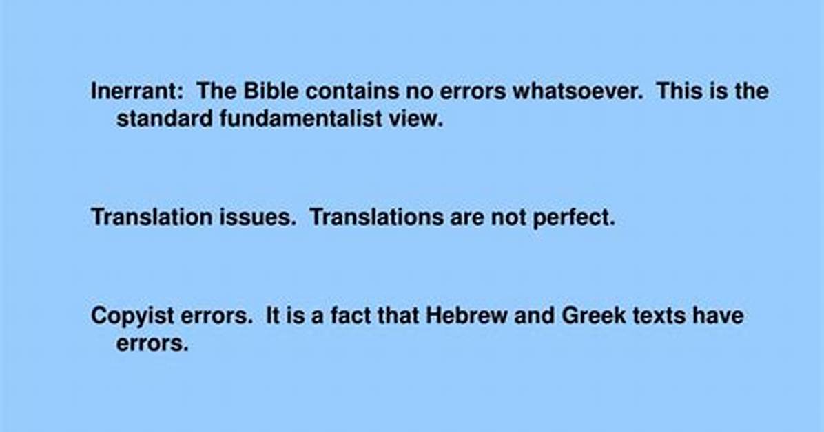 Is the Bible Inerrant?