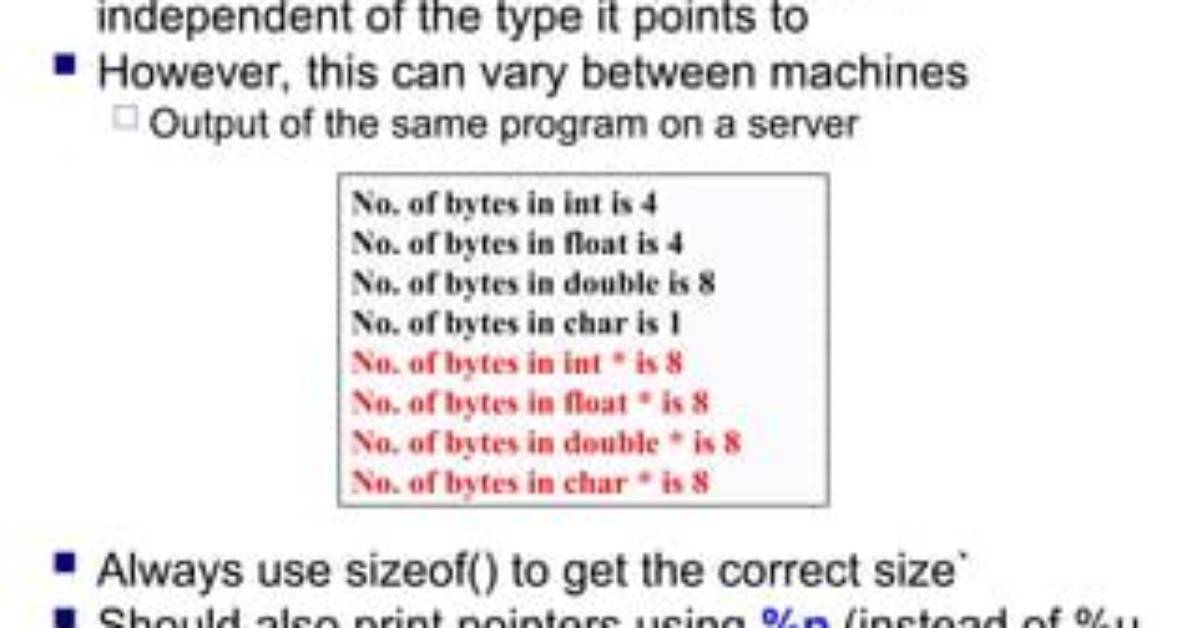 Is the Sizeof(Some Pointer) Always Equal to Four?