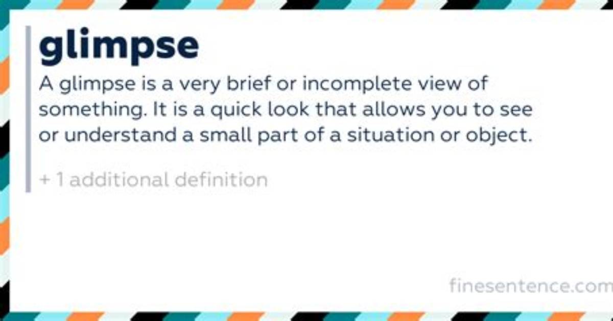 Is the Word Glimpse Correct?