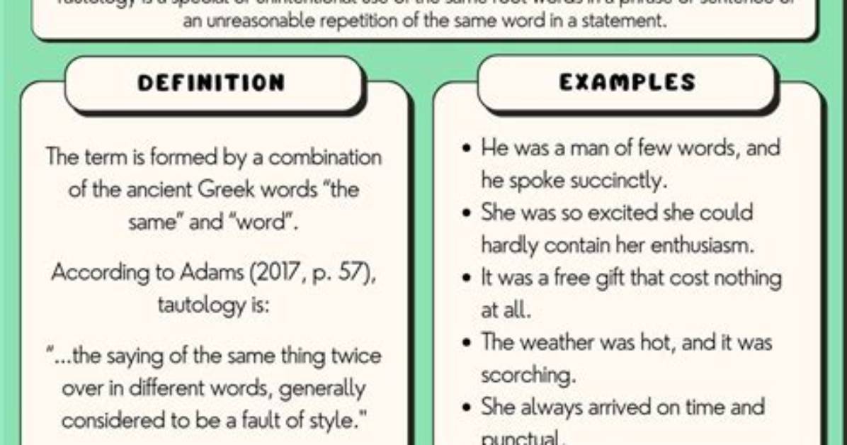Is There a Difference Between Tautology and Pleonasm?