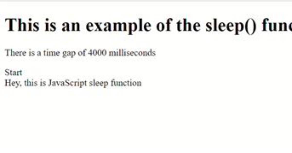 Is There a Sleep Function in Javascript? [Duplicate]