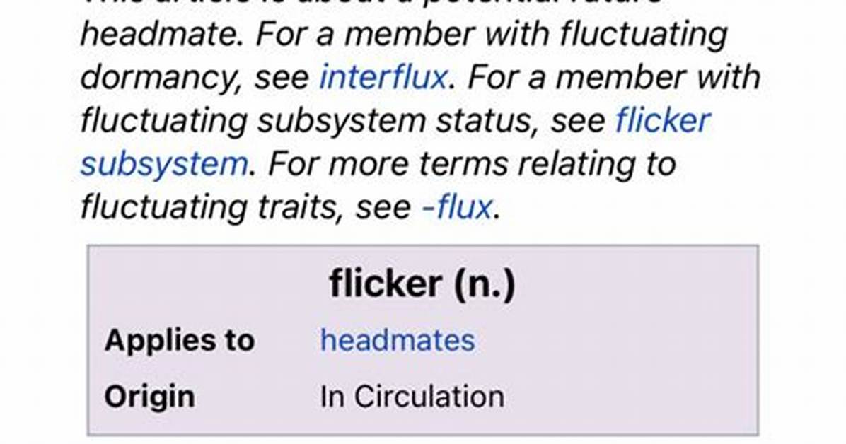Is There a Word Flicker?