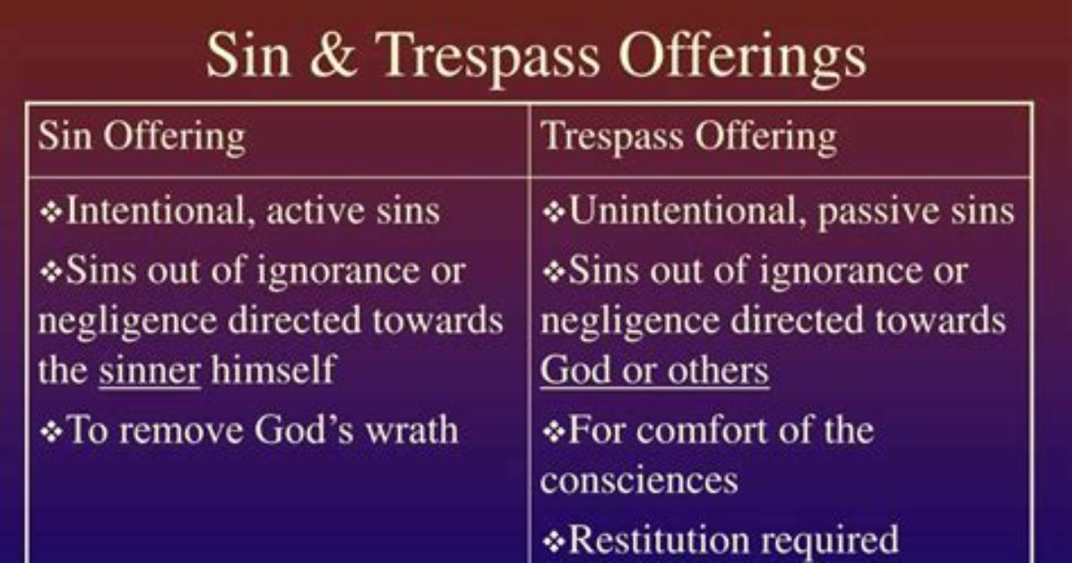 Is Trespass Offering a Sin?