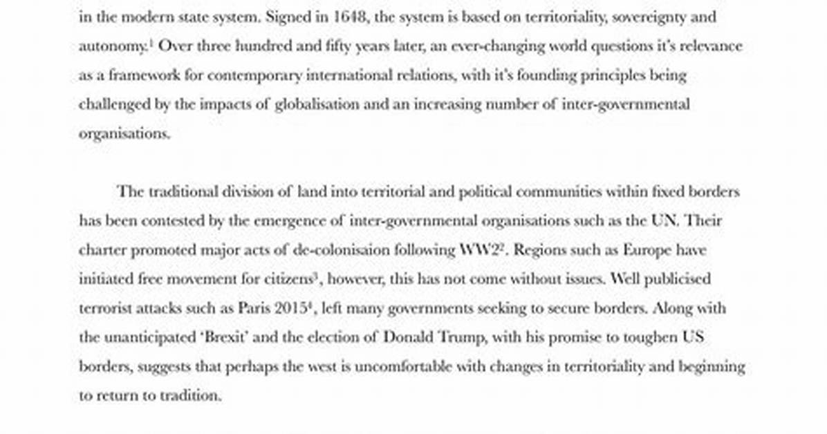 Is Westphalian System Still Relevant?