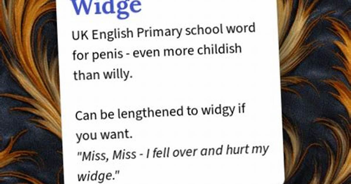 Is Widge a Word?