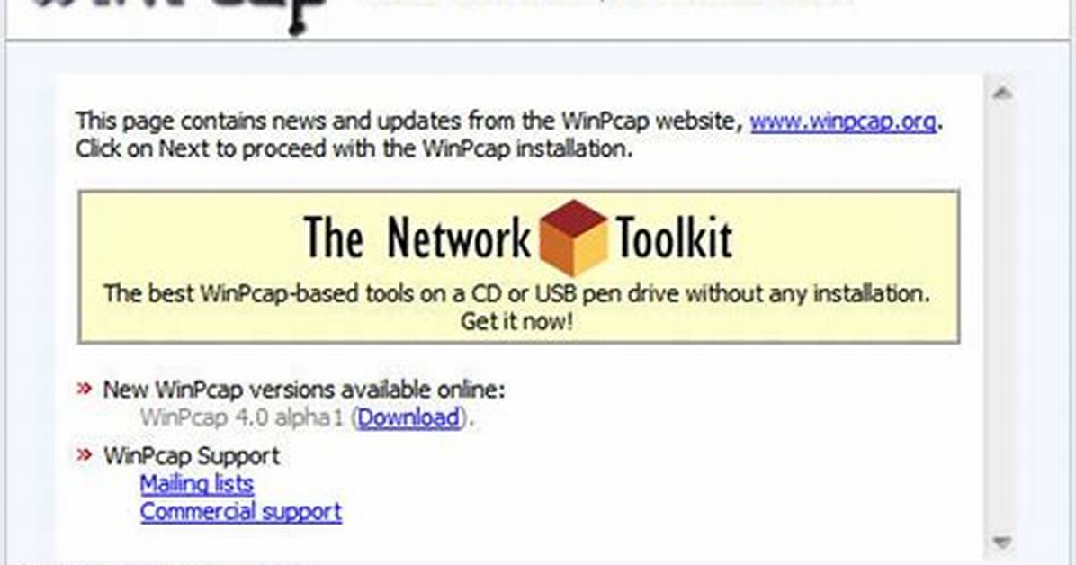 Is Winpcap Free?