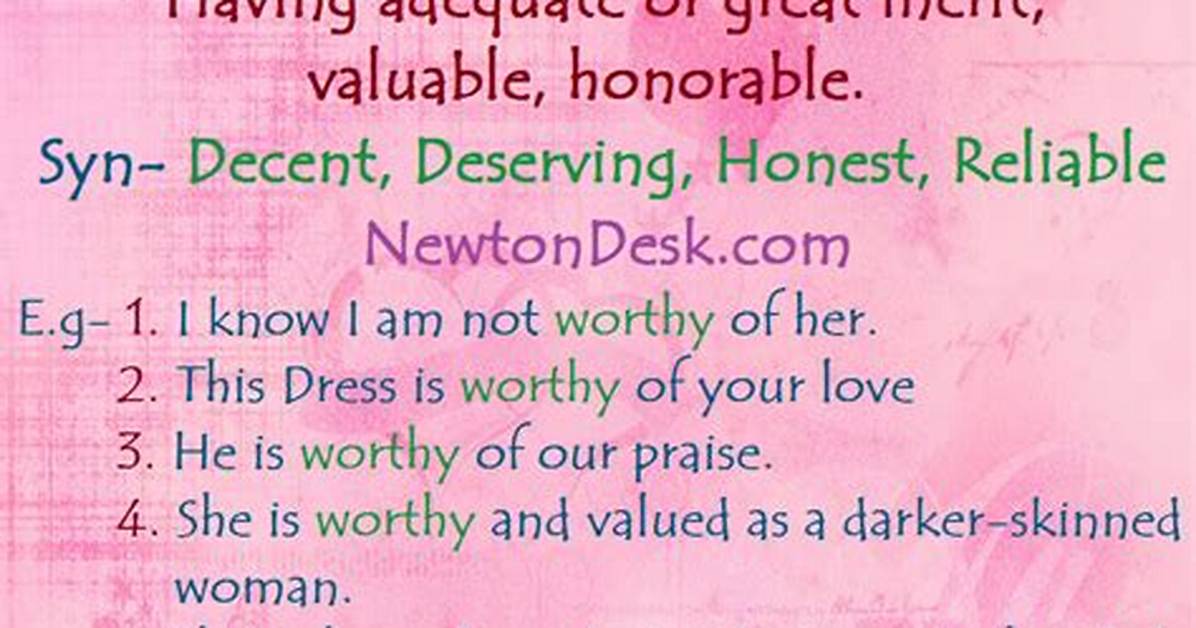 Is Worthy an Adjective?
