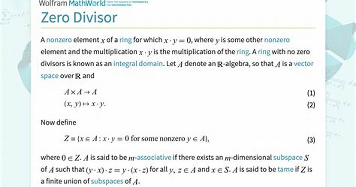Is Zero a Divisor?