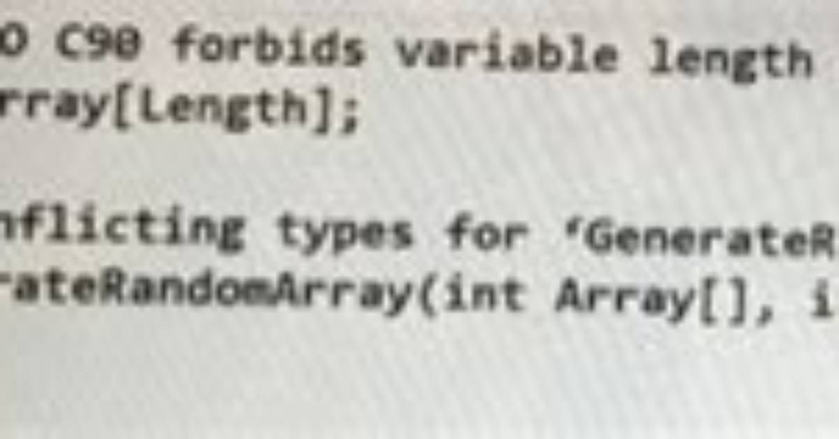 Iso C90 Forbids Variable Length Array