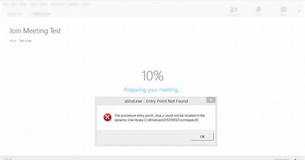 Issue with Cisco Webex: "Atinst. Exe - Entry Point Not Found"