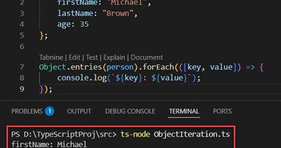 Iterate over Array of Objects in Typescript