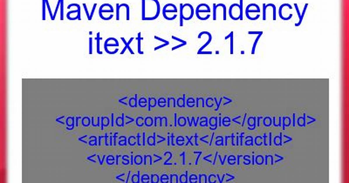 IText Latest Maven Dependency