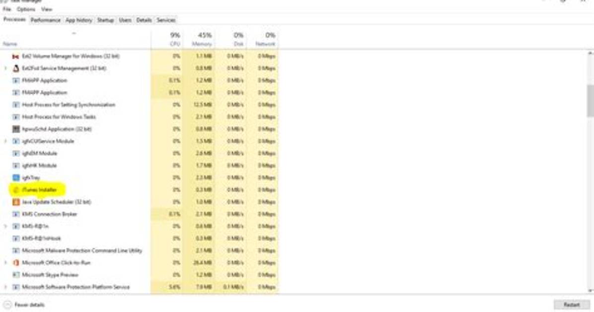 ITunes Itself Running as a Background Process