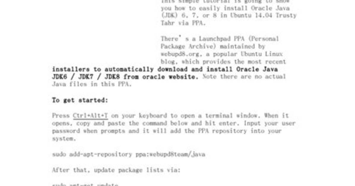 Java 7 Installation in Ubuntu 14.04
