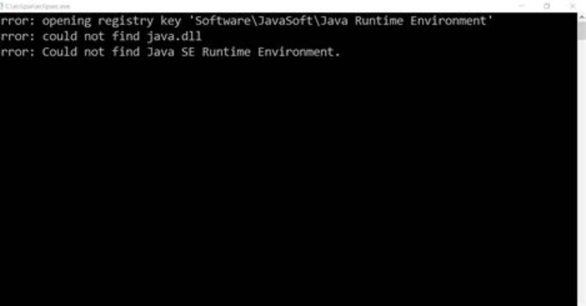 Java Error Opening Registry Key