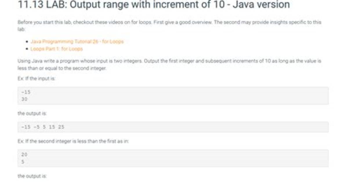 Java Help - Output Range with Increment of 5