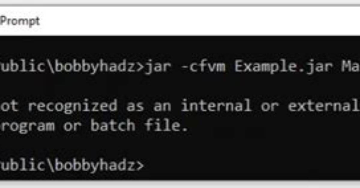 Java 'Jar' Is Not Recognized as an Internal or External Command