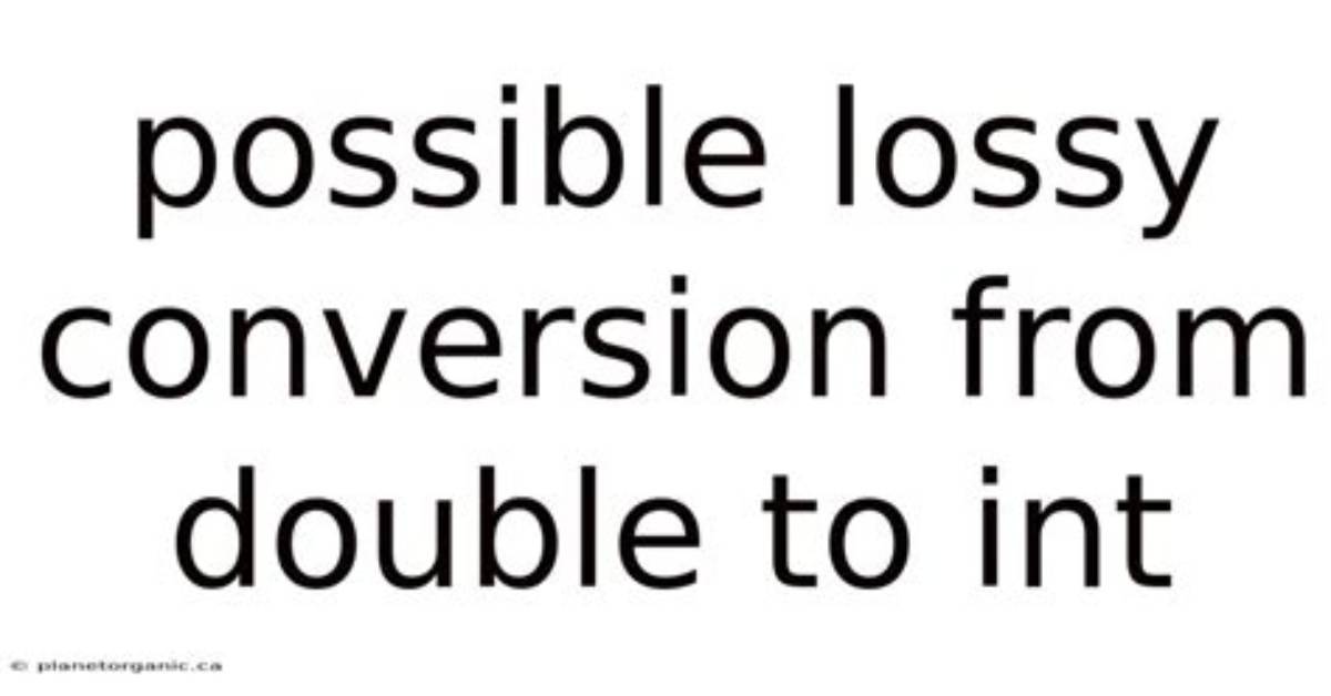 Java Jdk - Possible Lossy Conversion from Double to Int