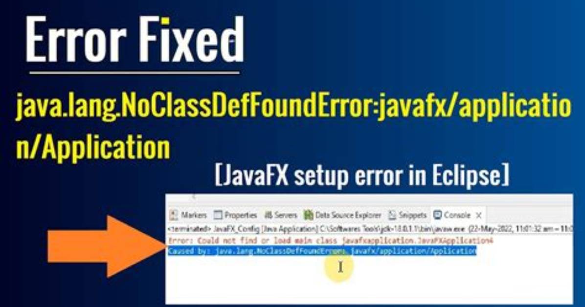 Java. Lang. Noclassdeffounderror: Javafx/Application/Application
