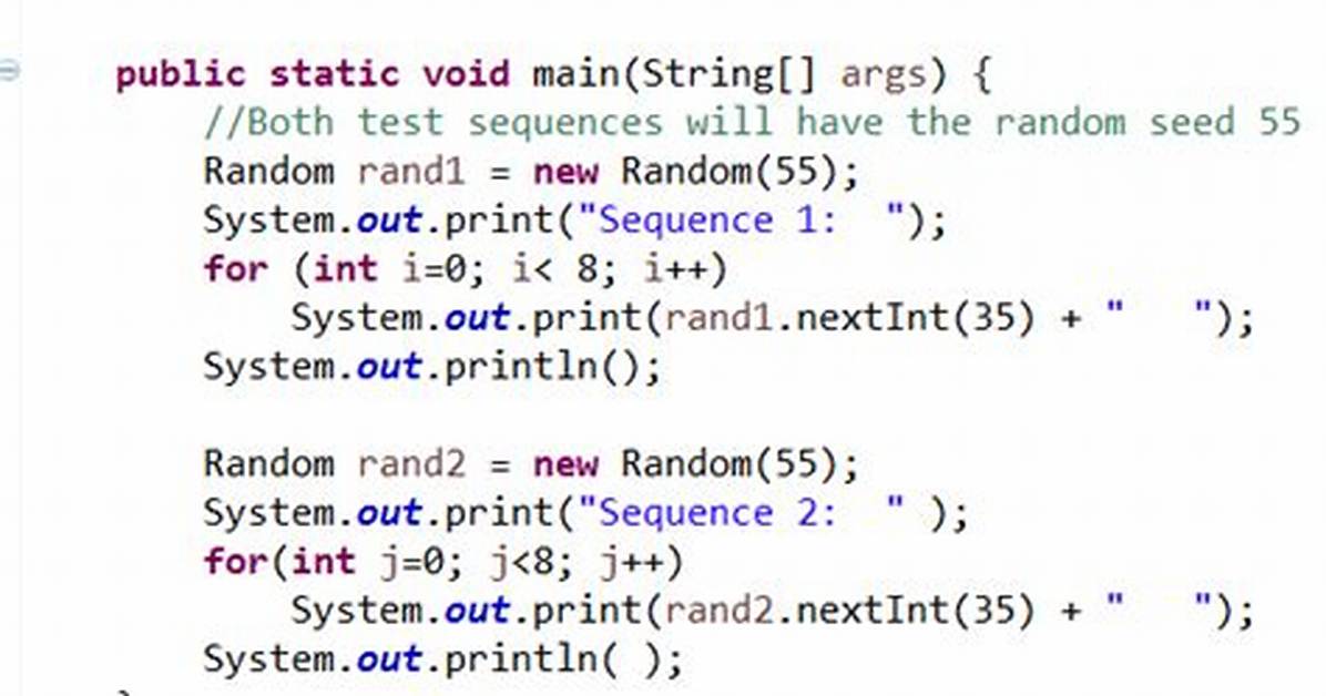 Java Random Numbers Using a Seed