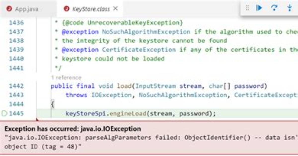 Java. Security. Unrecoverablekeyexception: Get Key Failed: Null While Reading. P12 File in Java