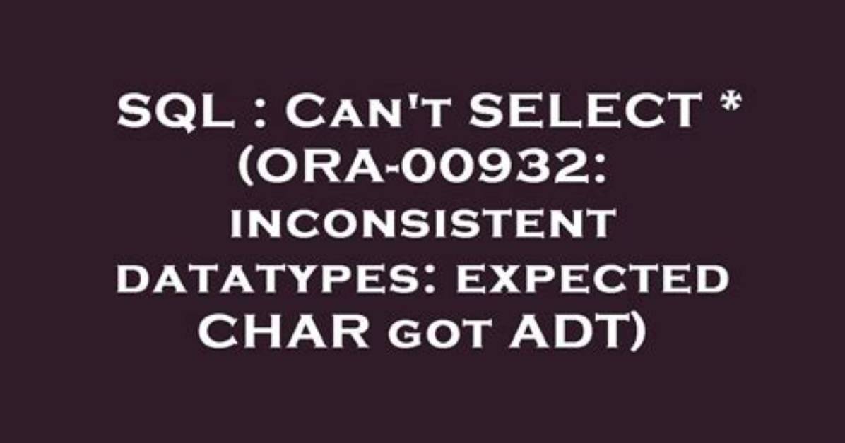 Java. Sql. Sqlexception: Ora-00932: Inconsistent Datatypes: Expected Number Got Binary