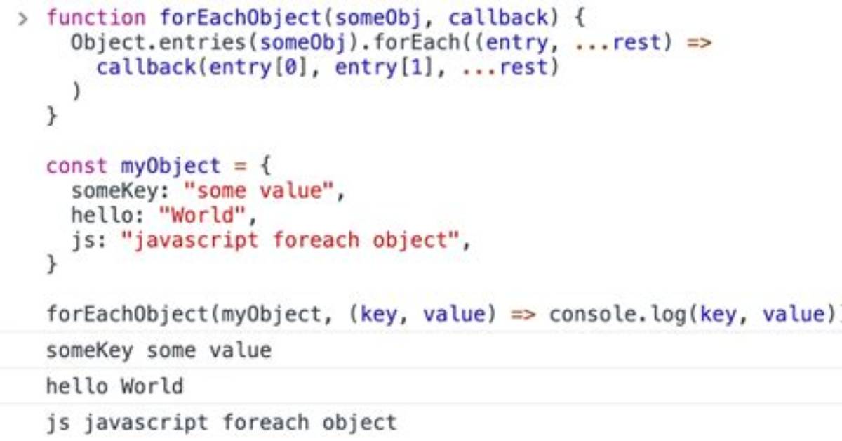 Javascript Foreach Object
