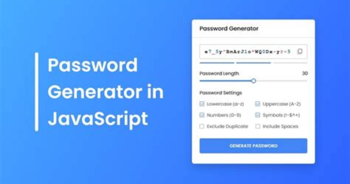 Javascript Password Generator