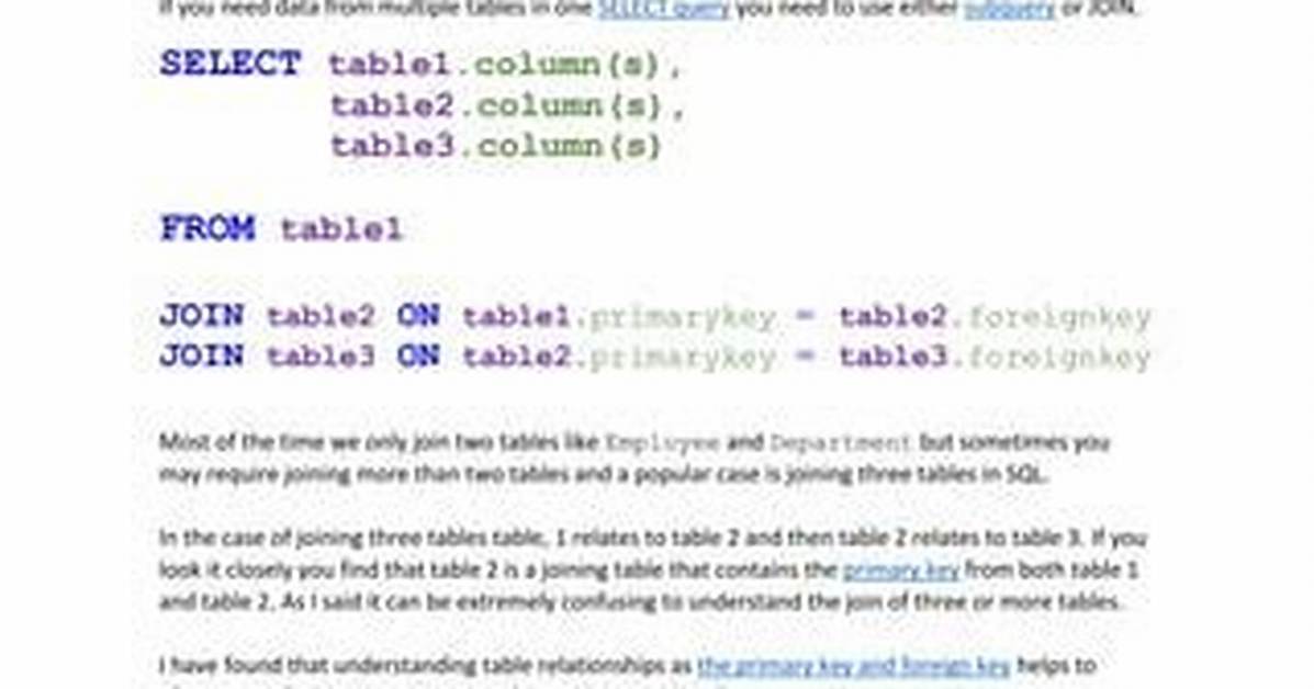 Joining Three Tables Using Mysql