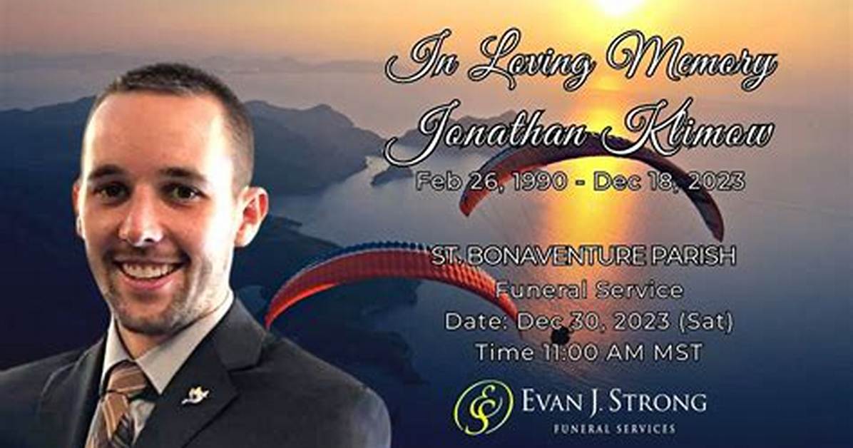 Jonathan Klimow Calgary Alberta Died in Paragliding Accident
