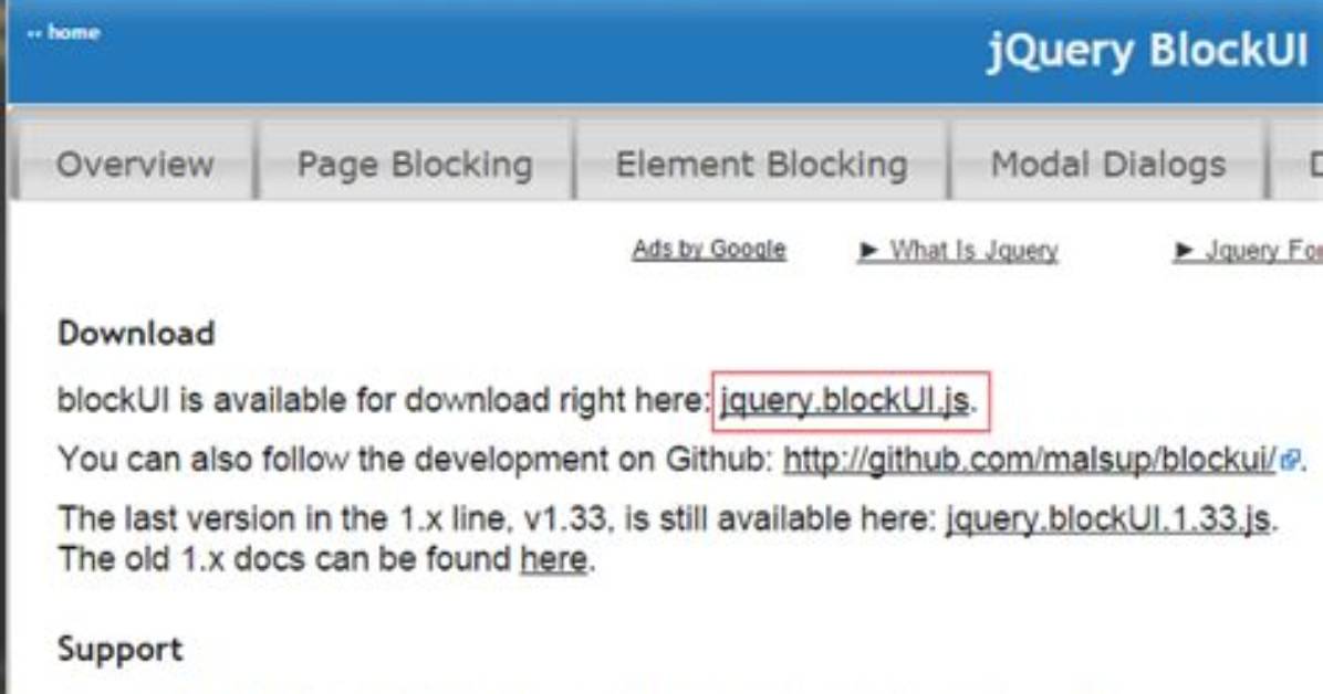 JQuery -- blockUI Is Not a Function