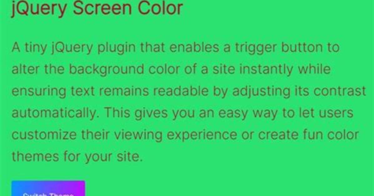 Jquery Change Background Color