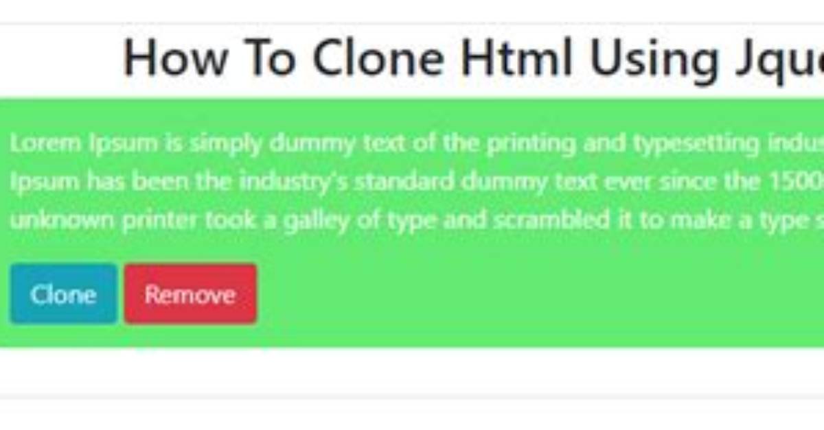 Jquery Clone Element