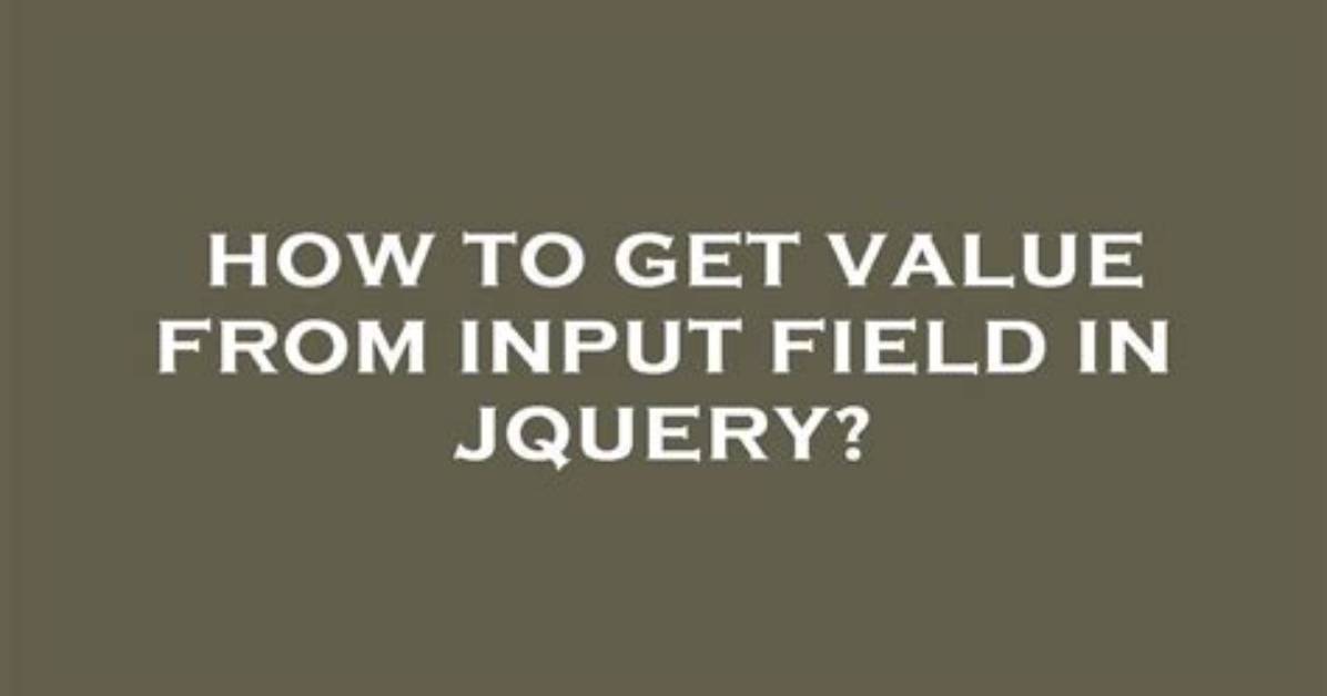 Jquery Setting Value of Input Field
