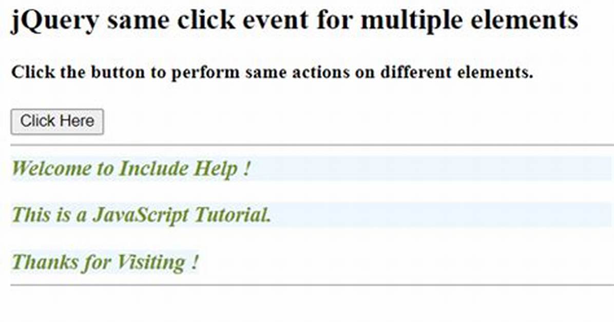 Jquery Tag Click Event