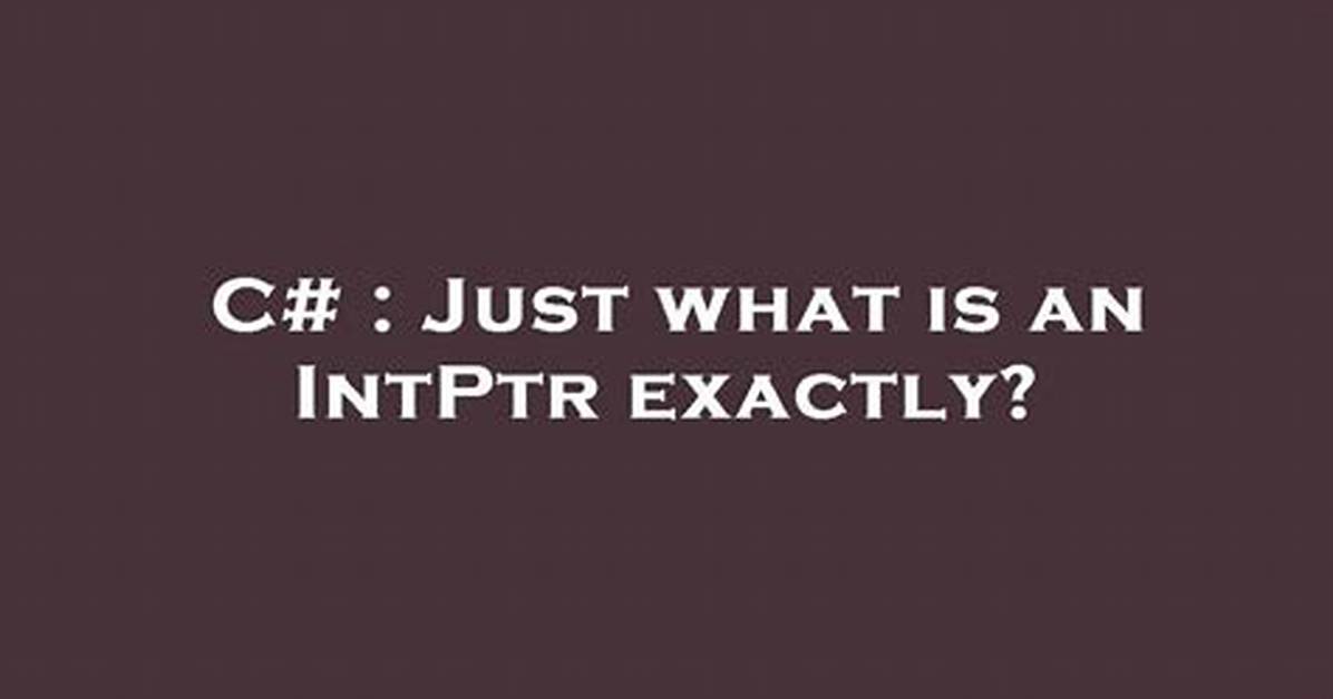 Just What Is an Intptr Exactly?