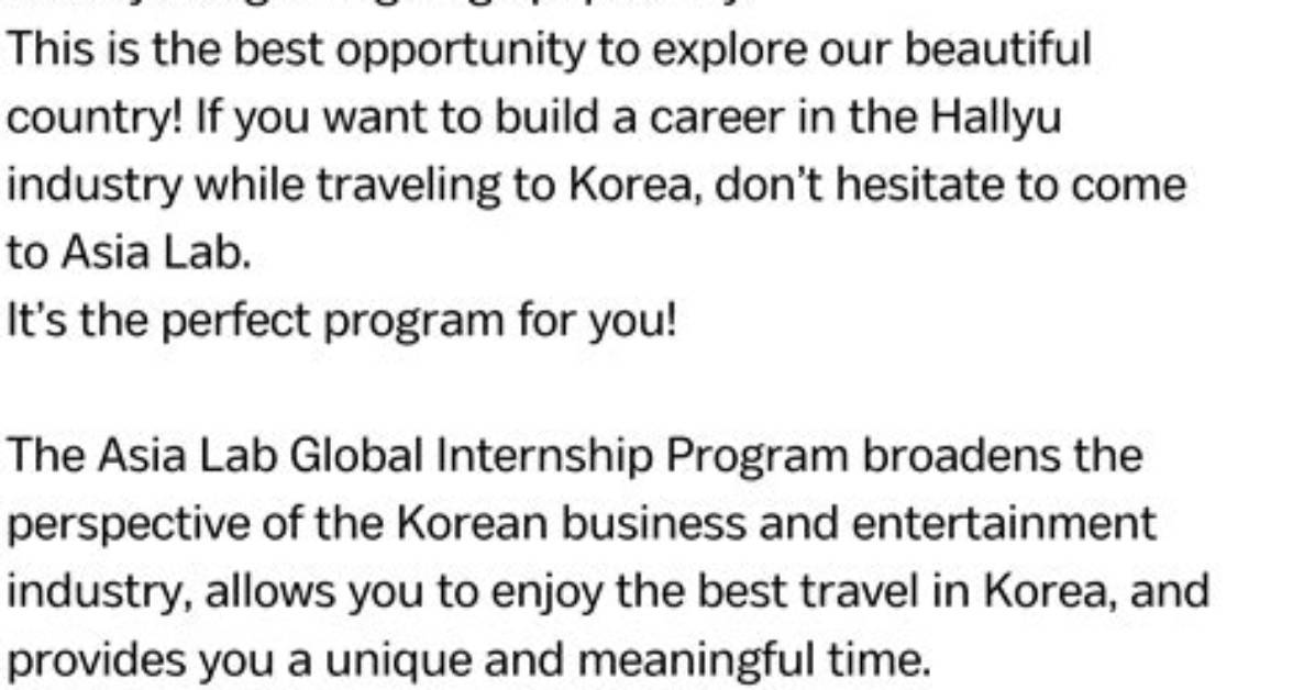 K-Intern Global Internship Program | Asia Lab
