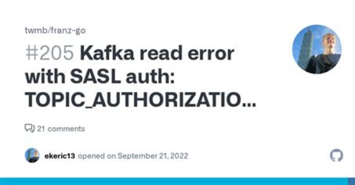 Kafka Topic_Authorization_Failed
