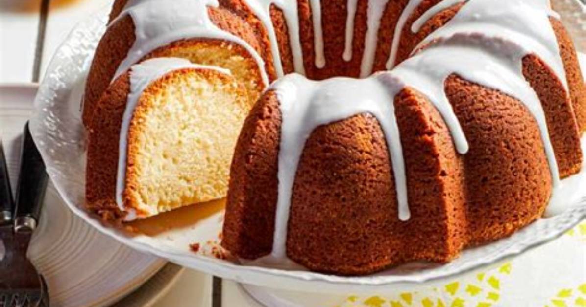 Kardea Brown's Lemon-Lime Soda Cake with Vanilla Glaze